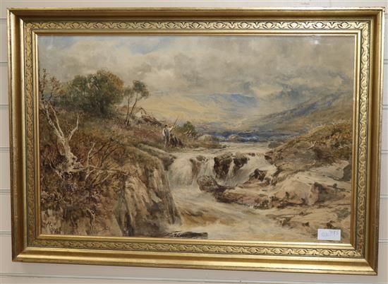 Henry James Holding (1833-1872) watercolour, Glen Etive, monogrammed and dated 1867 46 x 72cm.